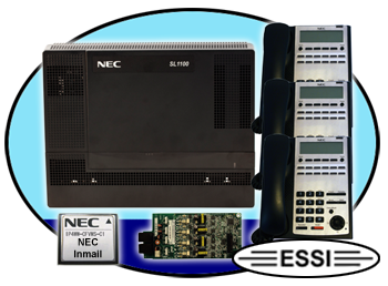 (image for) NEC SL1100 Phone System with 3) Phones and Voice Mail